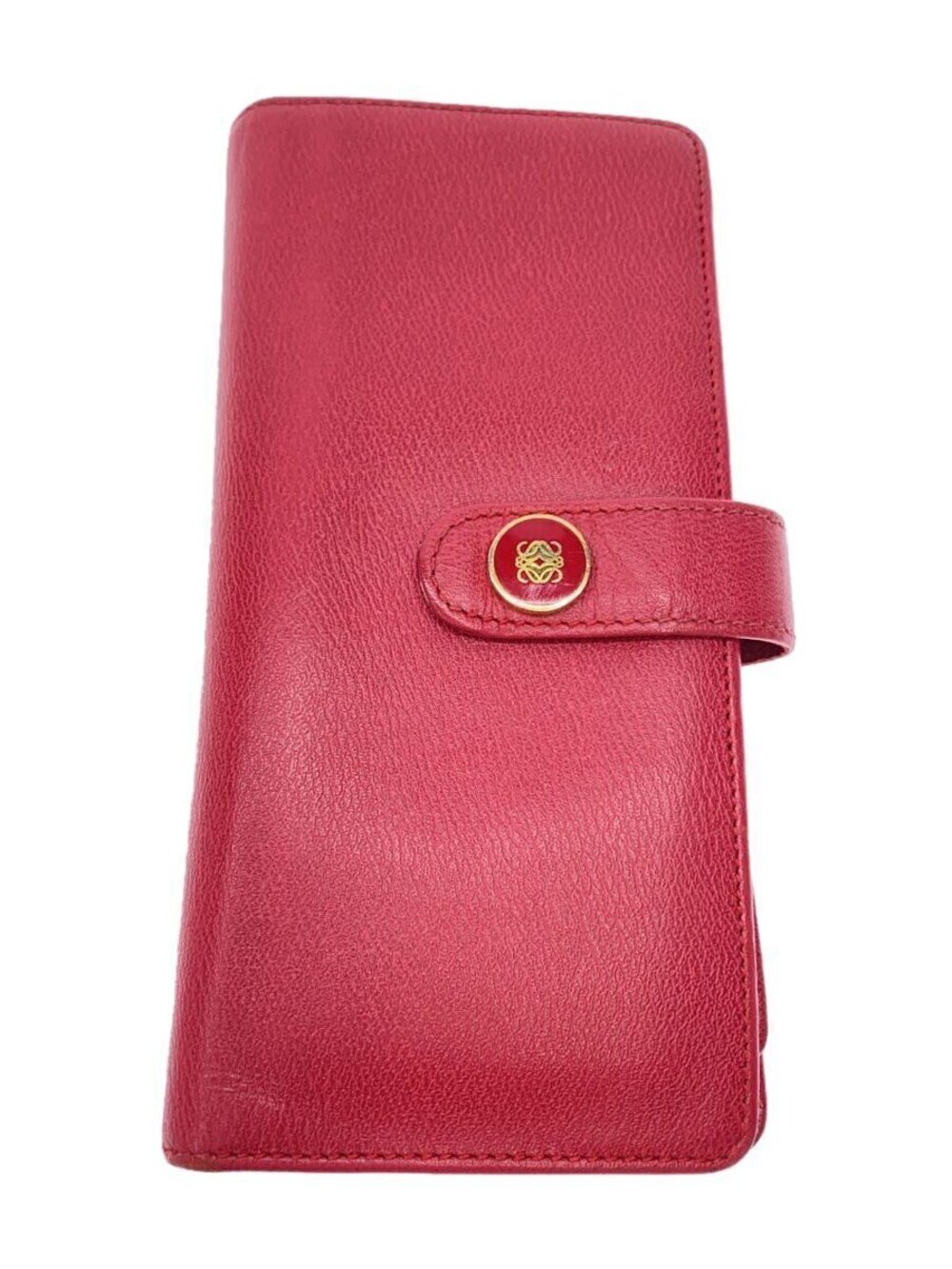 Loewe Long Card Wallet Case Leather Red